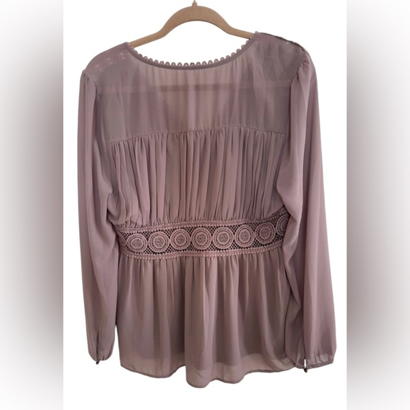 Entro Blouse lace tunic mauve purple lightweight large - Picture 2 of 5